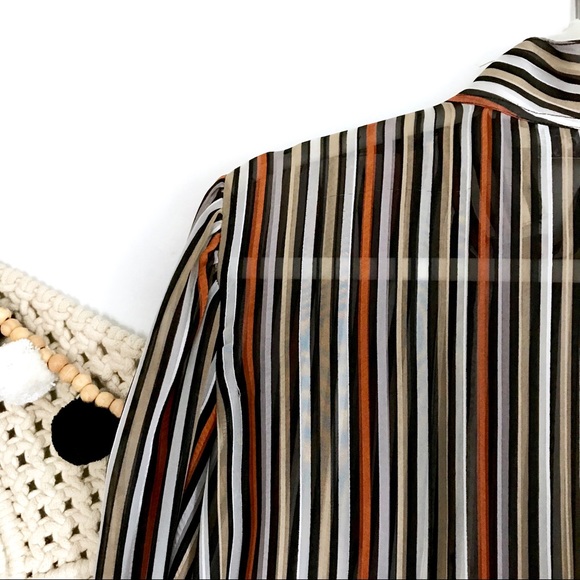 JOSEPHINE Vintage Stripe Button High Neck Blouse - Picture 7 of 7